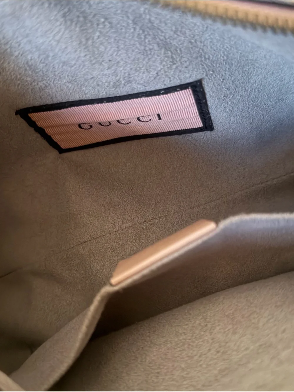 Gucci Pink Quilted GG Marmont Crossbody Bag with Cream Accents